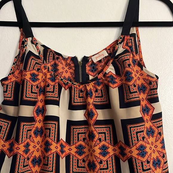 Pixley - S Orangish Red Tank w/ Blue, Tan, - Picture 4 of 4